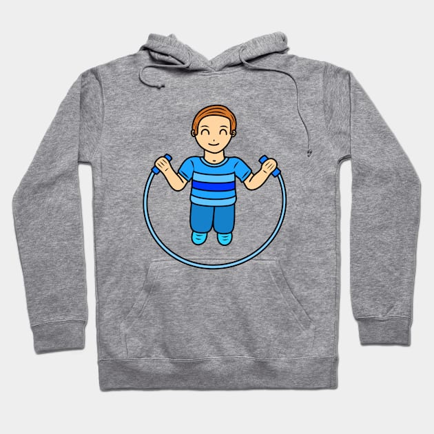 Jump rope boy Hoodie by Andrew Hau